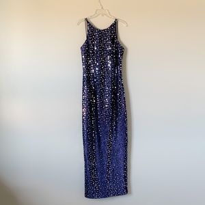 Floor length gown, Navy star sparkles